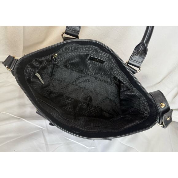 KATE SPADE Bow Black Leather Tote Shoulder Strap Bag Purse Primrose Hill Goldie - Picture 8 of 11